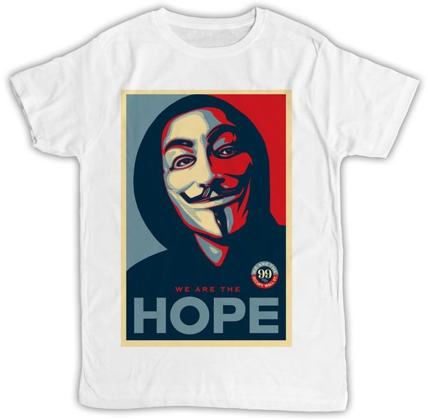 

new brand-clothing t shirts hope v for vendetta mask poster birthday present short sleeve tshirt men o-neck tee shirt