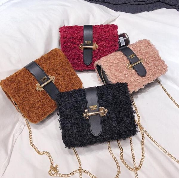 

popular women's bag 2 new fashion belt pliers small square bag korean wool one shoulder slant span