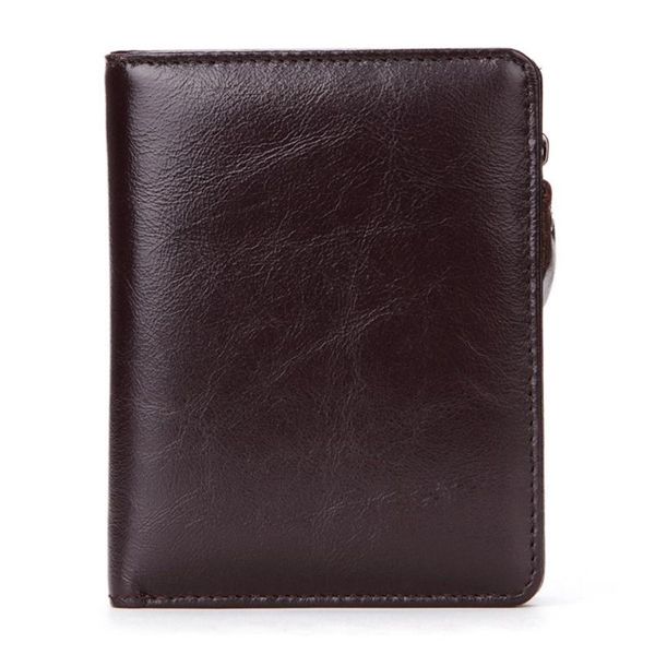 

1 piece genuine leather wallet men brand fashion short design purses male gift id holder slim wallet men, Red;black