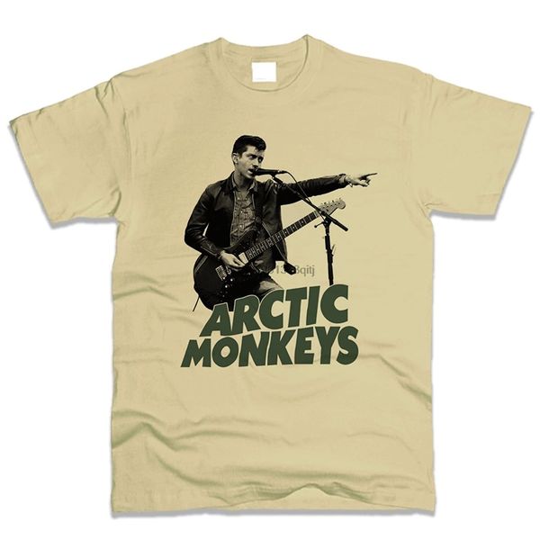 

arctic monkeys t-shirt men beige regular fit европейская диаграмма размера