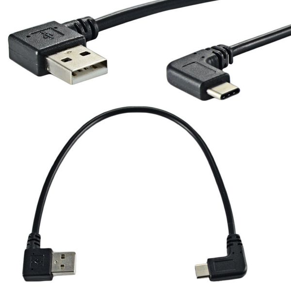 

computer cables & connectors double elbow type-c usb to usb-a male usb3.1 type c 90 degree left right angled connector short 25cm for power