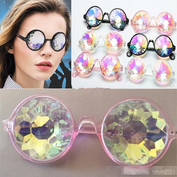 

retro geometric kaleidoscope sunglasses men women sunglasses rainbow lens eyewear festive party supplies christmas gift