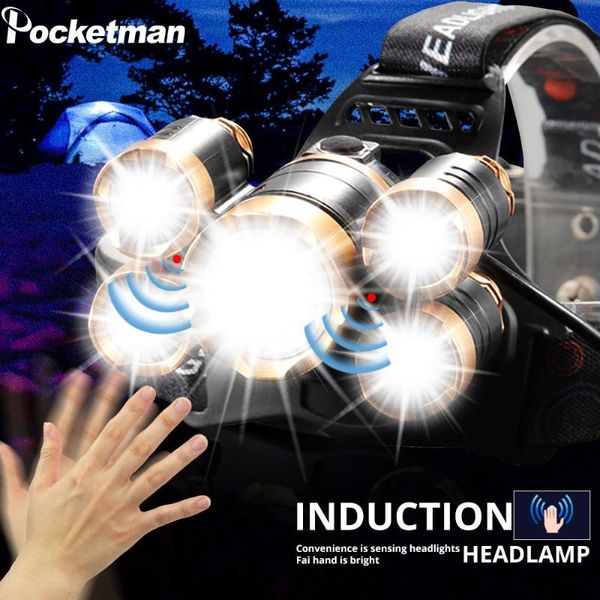 

headlamps 7000 lumens led headlamp zoom headlight 5 t6 head torch waterproof fishing hunting 18650 lamp