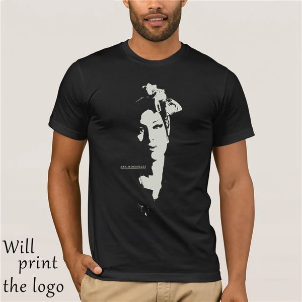 

men brand clothihng fashion mens t shirt 100%cotton amy winehouse men's scarf portrait t-shirt black