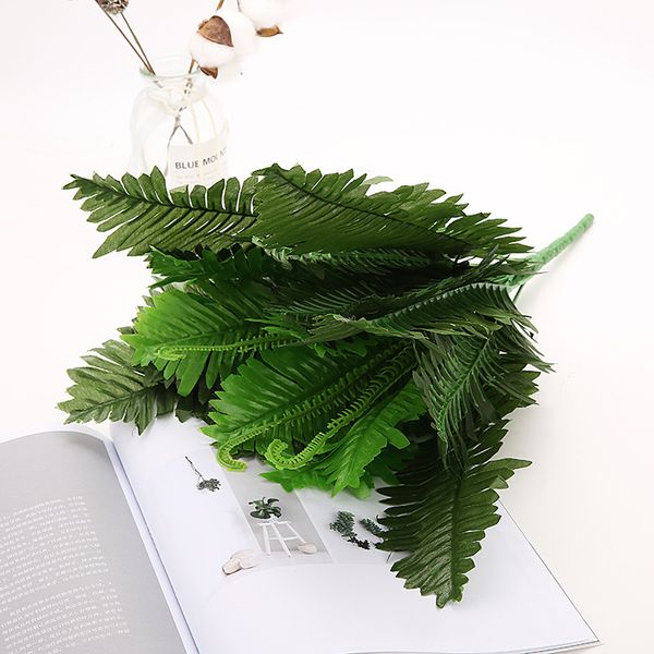 

artificial iron leaf ferns green vegetation green decorative leaves silk cloth artificial flower loose-tail sunflower