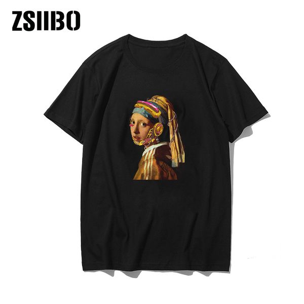 

oil painting graffiti composition t-shirt men/women classic movie series tshirt personality creative novelty game men's t-shirt