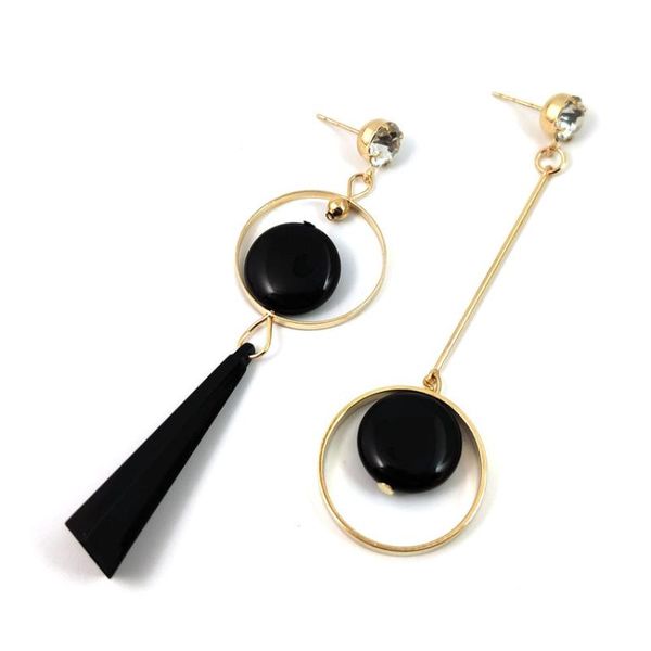 

korean asymmetric circle earring for woman girl crystal geometric earrings fashion charm trendy jewelry gift, Silver