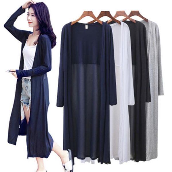

cotton women summer long cardigan long sleeve blouse shirt woman sweater casual beach poncho clothing blusas plus size, White;black