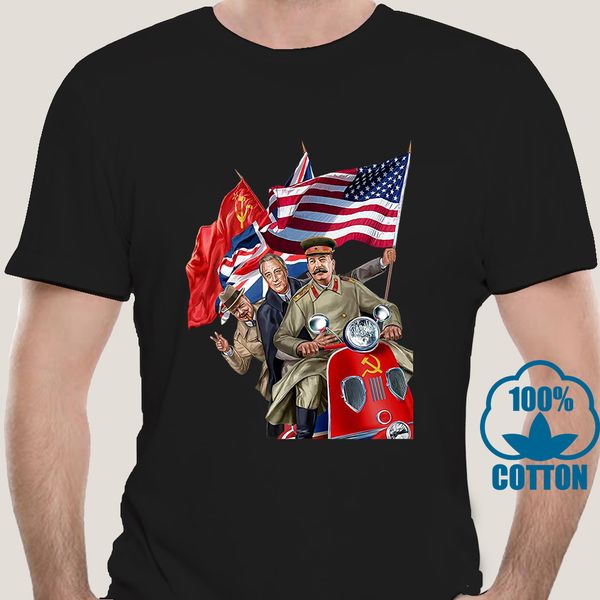 

2133a t-shirt мировой войны 2 ally сталин рузвельт черчилль scooter