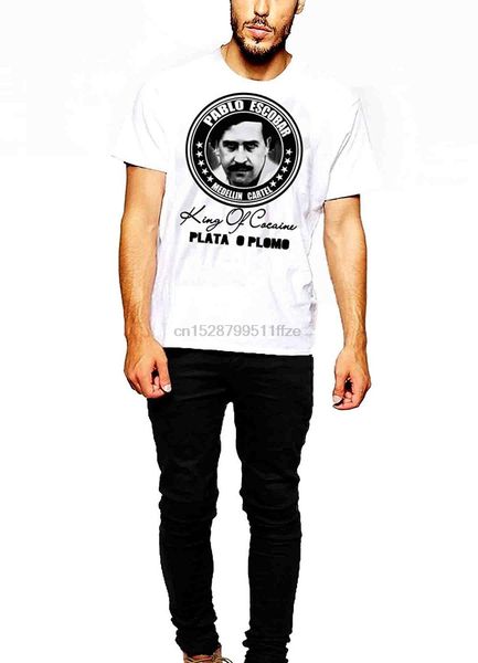 

2019 new summer men t shirt pablo escobar t shirt medellin cartel plato o plomo king of coke cotton tee shirt