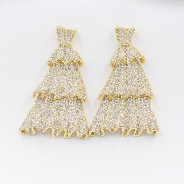 

dangle & chandelier dubai 18-karat gold pendant earrings, rose tassel jewelry wedding party ladies elegant and beautiful accessories, Silver