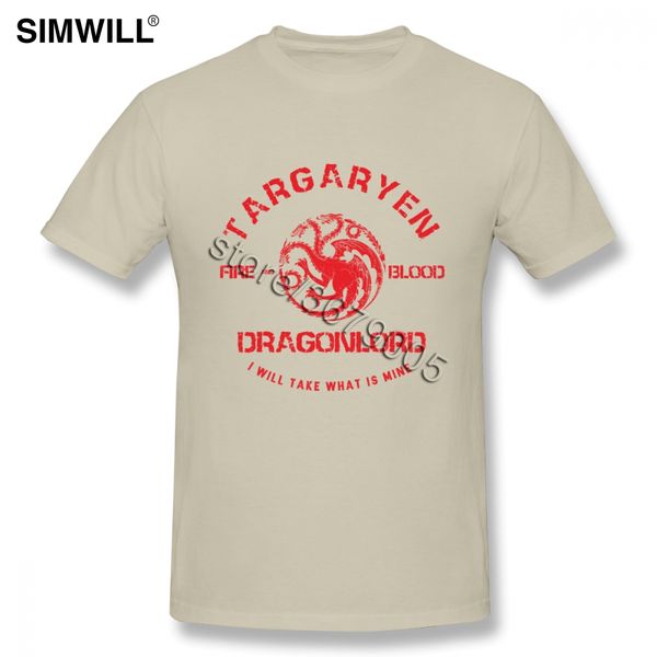 

2019 vintage game of throne house targaryen men t-shirt male custom print tees short sleeves pure cotton o-neck shirts