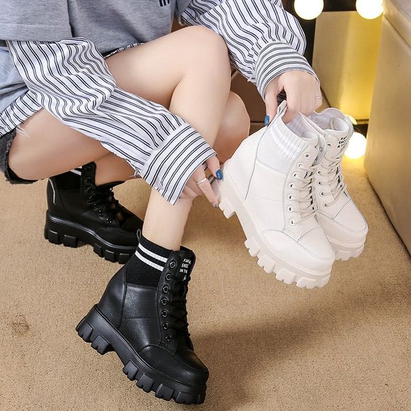 

round toe boots women new 2020 shoes luxury designer booties ladies zipper ankle fashion rock autumn high heel leather, Black