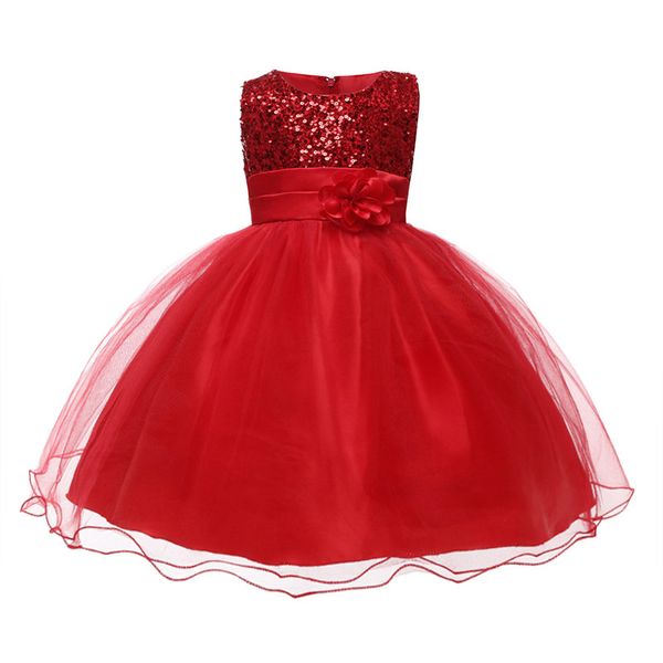 

girl's dresses sequin flower girls dress brilliant formal occasion first communion ball gown stunning pageant prom for children, Red;yellow