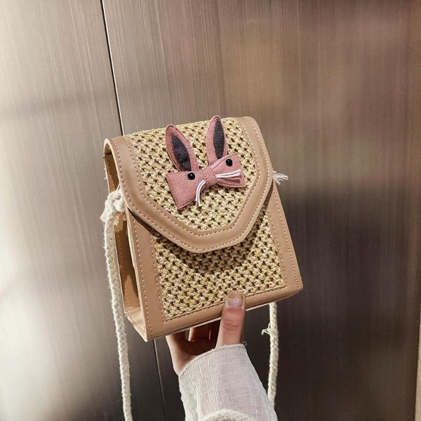 

bags for women 2020 fashion wild simple messenger bag for grils retro woven shoulder solid color handbag woven beach bag k603