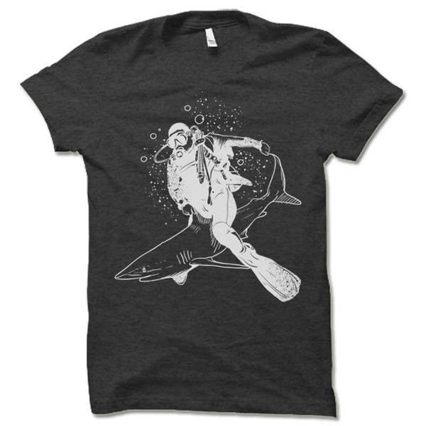

scuba diver t shirt. diver gift. shark scuba diving tee men summer short sleeves casual t-shirt tees hip hop t shirt