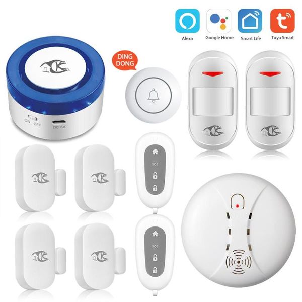 

alarm systems tuya security system smart home kit wifi gateway hub door sensor
