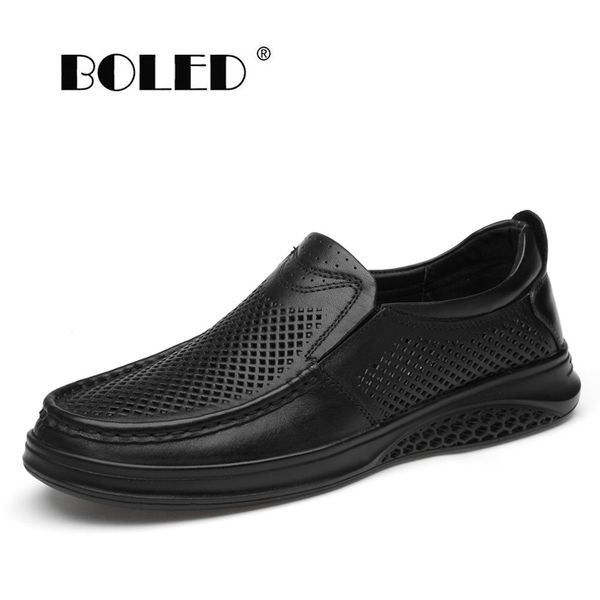 

genuine leather shoes men handmade soft anti-slip rubber loafers moccasins shoes men casual driving chaussure homme, Black
