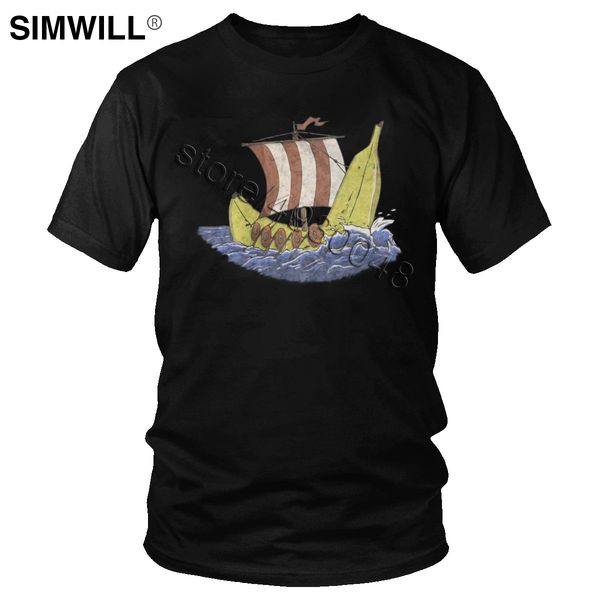 

novelty new arrival tee men cotton funny banana boat t shirt short sleeved sail on the sea graphic t-shirt gift merchandise