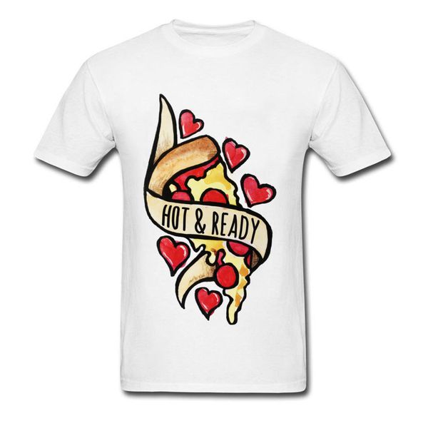 

red hearts pizza men's o neck full cotton tee shirts summer imagine shirt print /tees