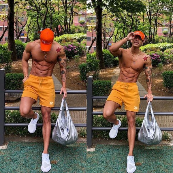 

muscle kid brother korean-style summer new style sports shorts men loose-fit running fitness training pants, Black;blue