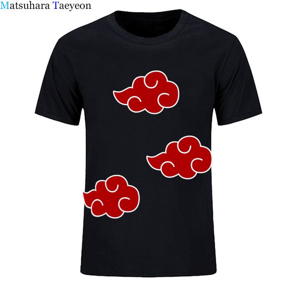 

новая мода наруто акацуки logo печать футболка мужчины итачи учиха аниме весёлые футболки tshirt размер косплей top тройники