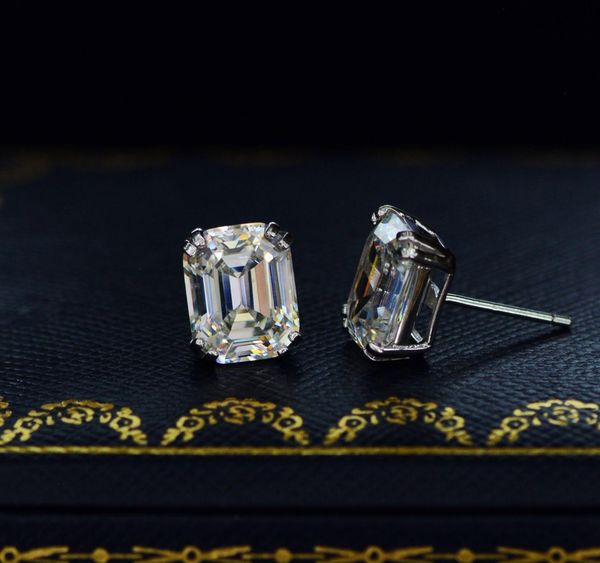 

wong rain classic 925 sterling silver created moissanite gemstone diamonds earrings ear studs wedding fine jewelry wholesale11, Golden;silver