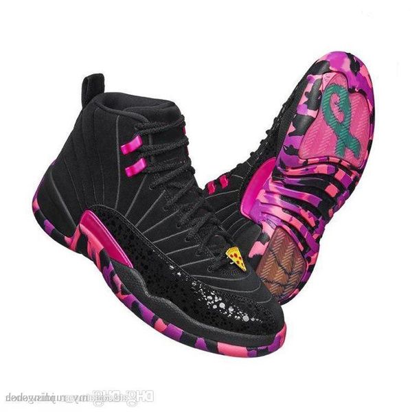 

12 12s doernbecher men shoes 12s db carissa hyper violet black purple sneakers with shoes box xz112