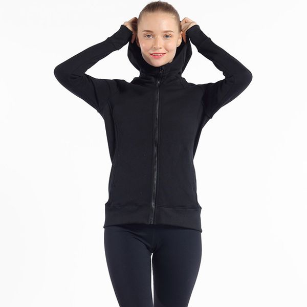 

women's hoodies & sweatshirts nwt autumn winter sports lady sport athletic running jacket coat hooded black gray