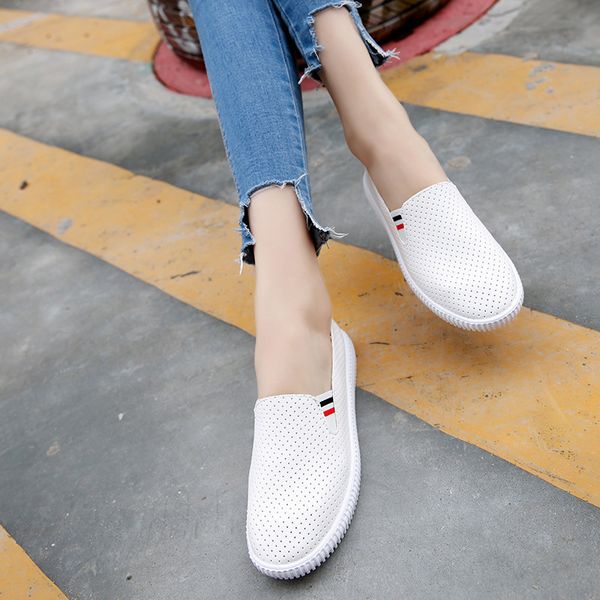 

dropshipping new summer women casual flat shoes slip on flats handmade shoes loafers mocassin flats women, Black