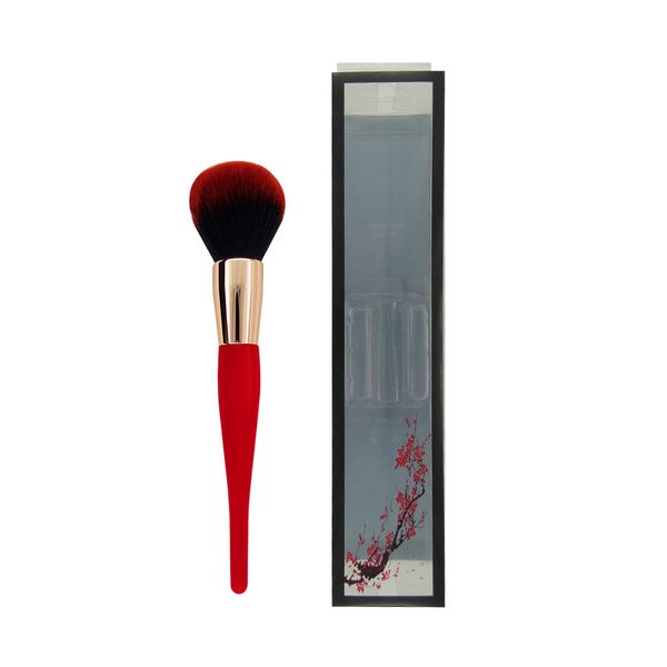 

205mm red soft synthetic hair aluminum tube powder brush makeup tools in cosmetic