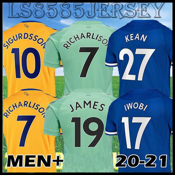 

20 21 james richarlison soccer jerseys doucoure bernard 2020 2021 sigurdsson digne allan andre gomes pickford men kids kit football shirts, Black;yellow