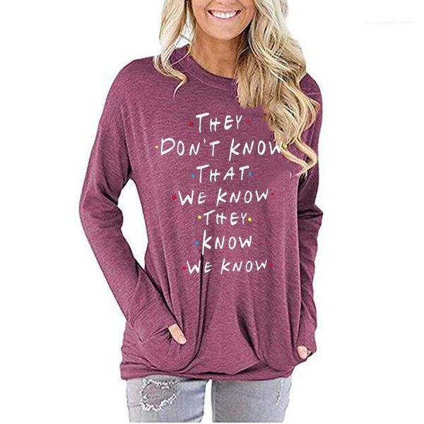 

tshirt spring autumn casual pocket long sleeve famale designer ladies apparel womens letter round neck, White