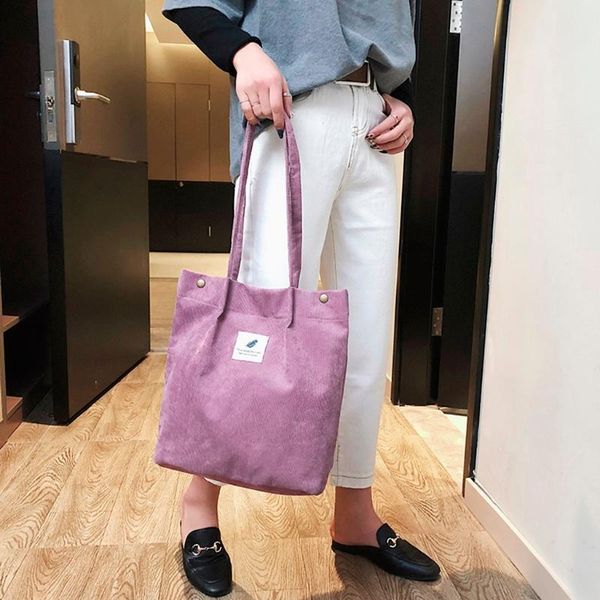 

handbag women fashion women corduroy pure color shoulder bag exquisite girls elegant satchel tote hand bag travel new