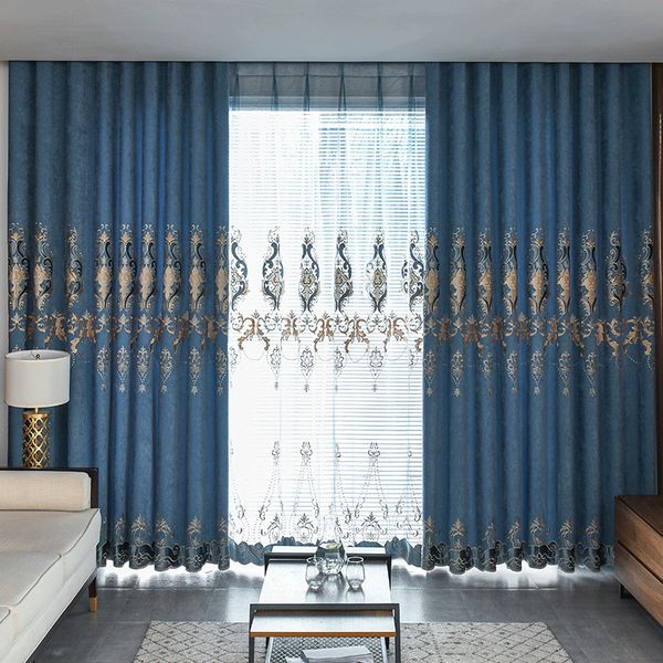 

chenille embroidered curtains full blackout curtains bedroom living room