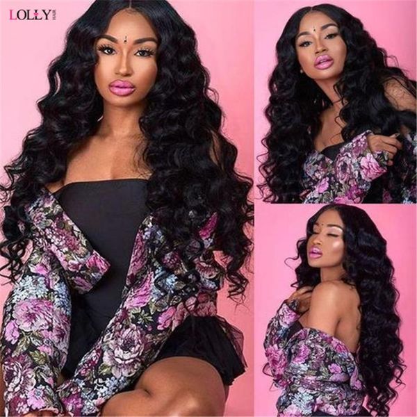 

lace wigs long brazilian loose deep wave wig 28 30 32 34 front human hair for black women t part pre plucked remy, Black;brown