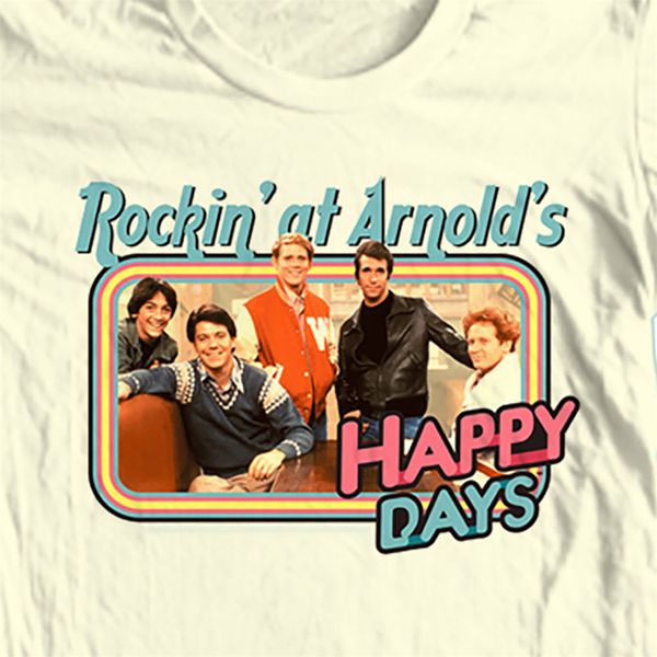 

happy days t-shirt качалка на арнольдс fonzie ретро 70's 80's хлопок graphic tee free style tee shirt