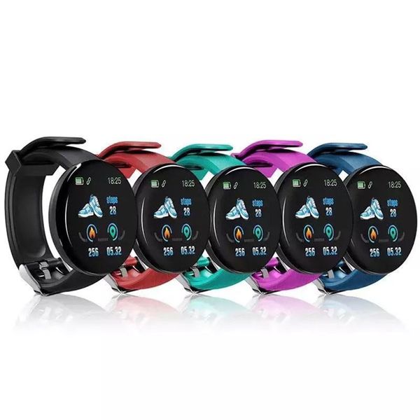 

in stock d18 bluetooth smart watch men blood pressure round smartwatch women watch waterproof sport tracker whatsapp for android