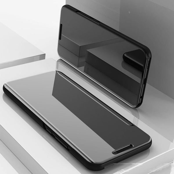 

smart sleep case luxury mirror flip leather cover for huawei mate 20 lite clear view window smart cover