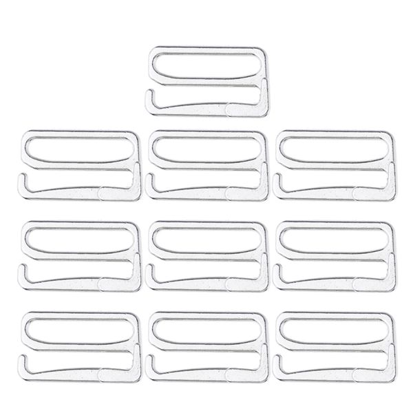 

10 pieces metal bra strap adjustment adjuster lingerie slider hooks bikini fasteners, Black