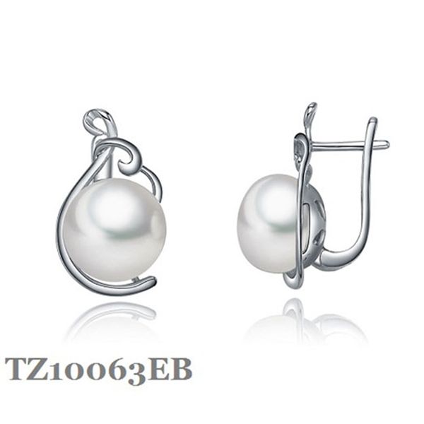 

sinya natural freshwater pearls hoop earring english lock earring for women mother in 925 sterling silver fashion design, Golden;silver