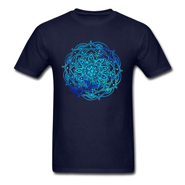 

tie dye mandala design t shirt short sleeve for male pure cotton father day o neck t-shirt casual clothing shirt newest