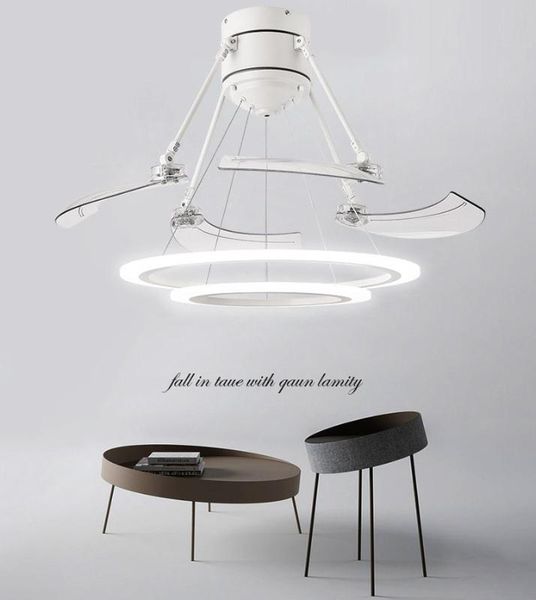

modern creative simple led ceiling fan light invisible fan light living room dining room bedroom household