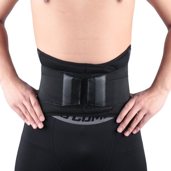 

lumbar support waist pain back supporting brace for fitness weightlifting belts sports safety corrector fd, Black;gray