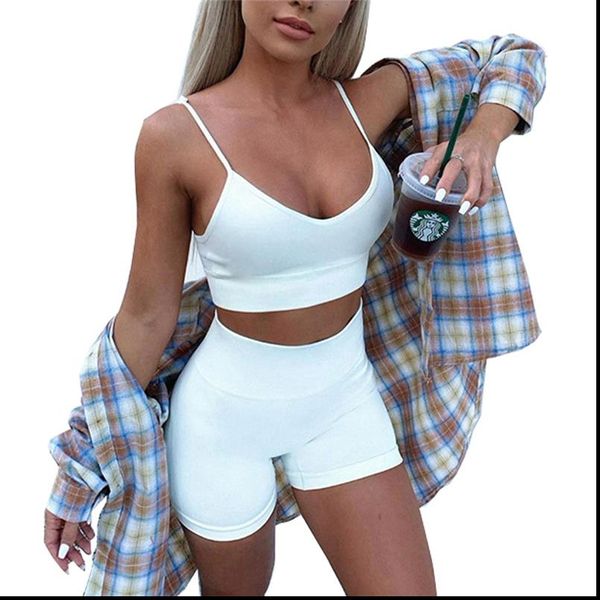 

women tracksuit set 2 piece outfits women bodycon slim crop and shorts set bandage skinny party clothes set, Gray