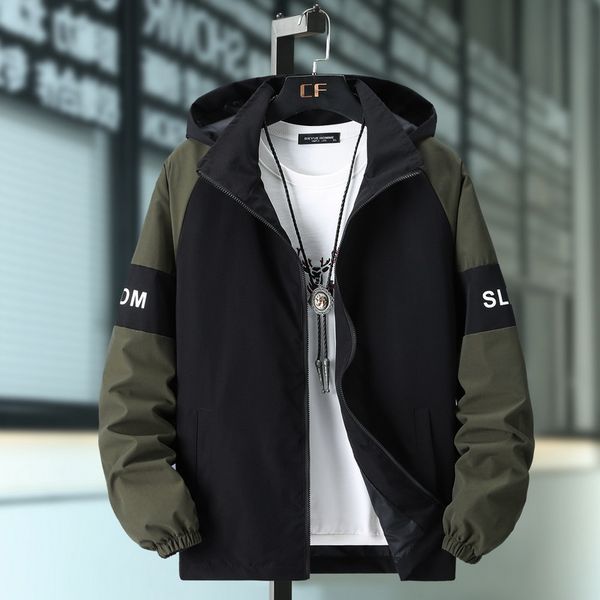 

spring autumn fashion hip hop jacket men's hooded casual jackets male 7xl coat thin men coat outwear jacket men printed 58 60 62, Black;brown