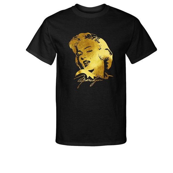 

2019 fashion cotton tee shirt fashion manilyn monroe gold t-shirt