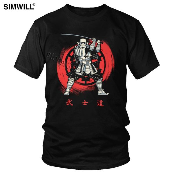 

japanese samurai warrior tees retro casual cotton t shirt for men short sleeves o neck funny graphic trooper t-shirt