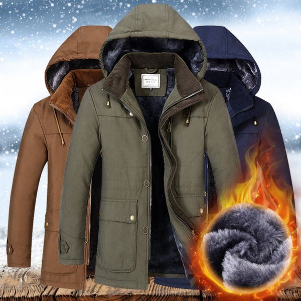 

2020 winter new casual medium long manteau homme hiver, Black