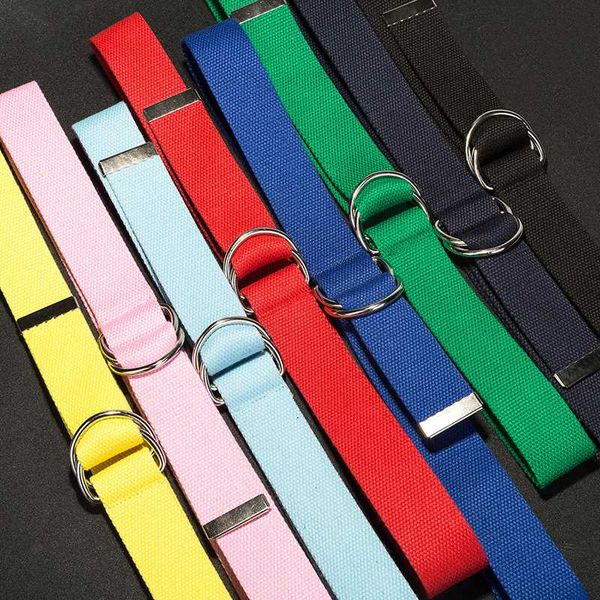 

adjustable canvas belt for women men metal buckle waist belts jeans long punk student korean luxury waistband, Black;brown